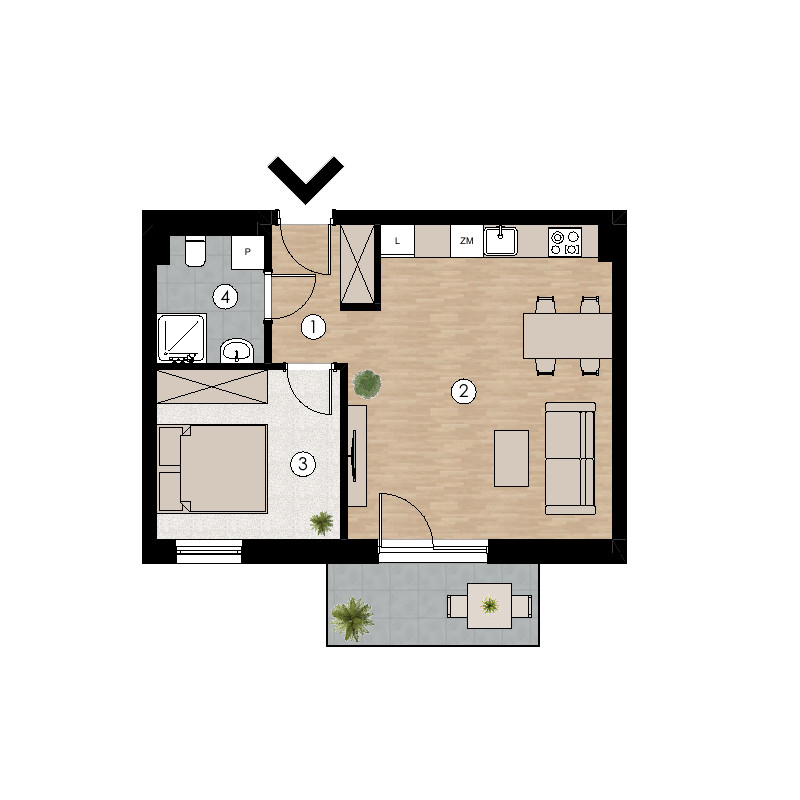 Wizualizacja pomieszczeń mieszkania