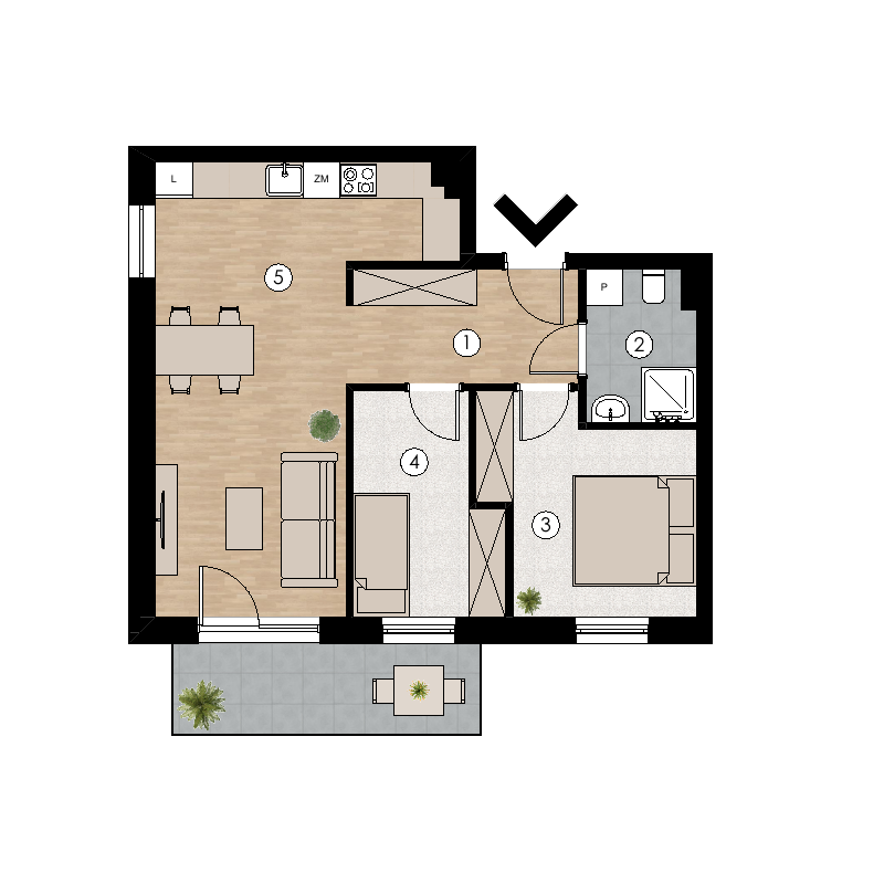 Wizualizacja pomieszczeń mieszkania