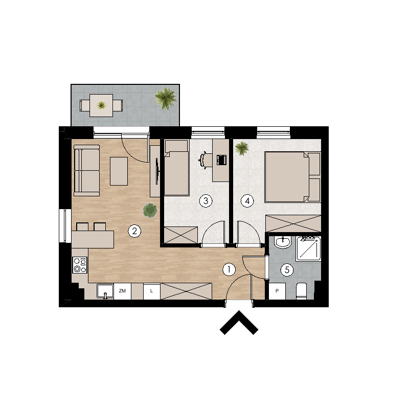 Wizualizacja pomieszczeń mieszkania