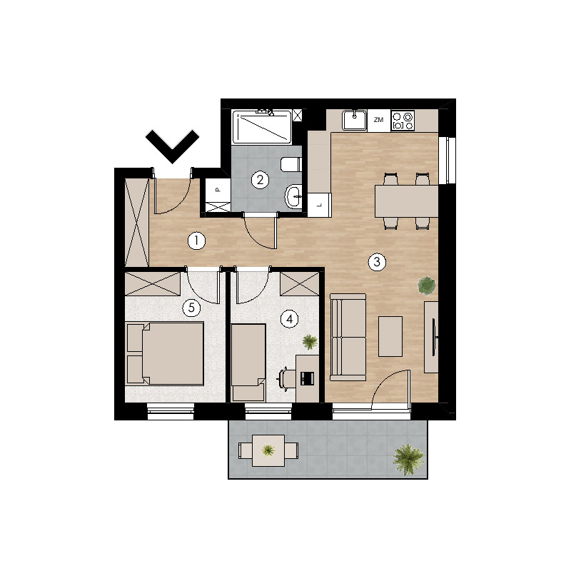 Wizualizacja pomieszczeń mieszkania