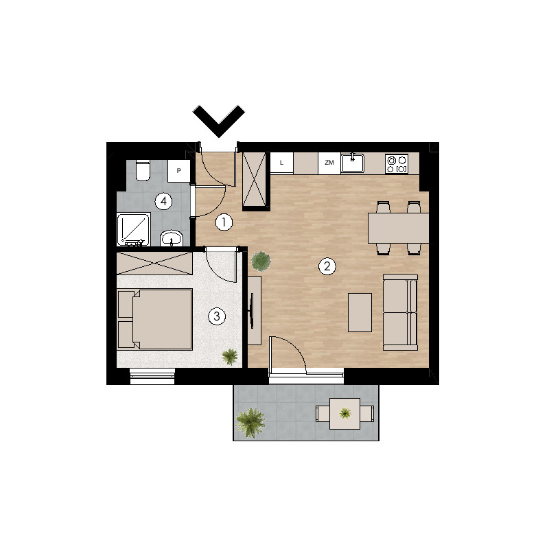 Wizualizacja pomieszczeń mieszkania