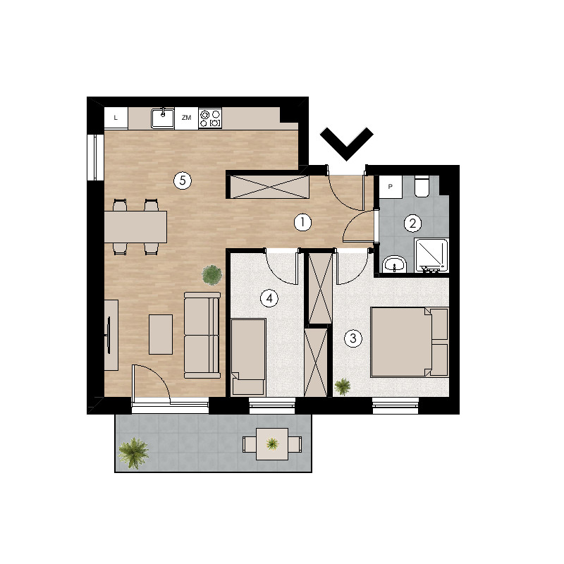 Wizualizacja pomieszczeń mieszkania