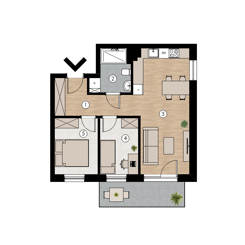 Wizualizacja pomieszczeń mieszkania