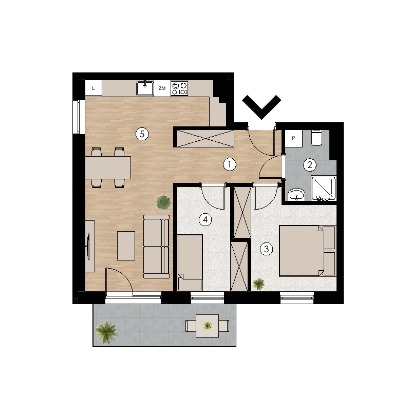 Wizualizacja pomieszczeń mieszkania