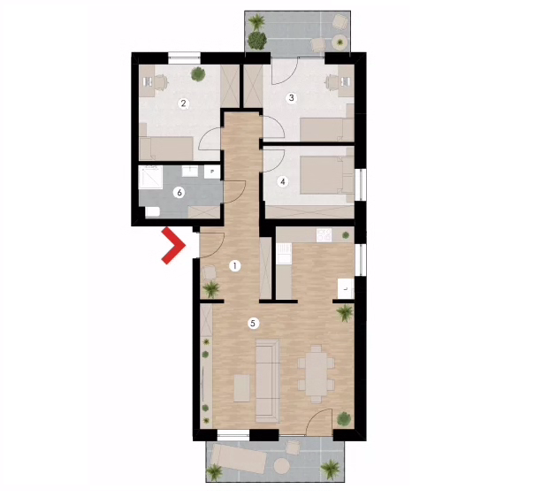 Wizualizacja pomieszczeń mieszkania